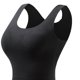 thumbnail image 5 of Ropa interior térmica Tops de moda para mujer de invierno sin mangas de cuello redondo cómodas camisetas sin mangas lisas regulares blusa de poliéster para mujer, 5 of 5