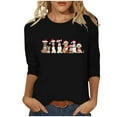 thumbnail image 2 of Abomasnow Women's Christmas Shirts Ugly Xmas Dog Graphic Pullovet Tops Christmas Holiday 3/4 Sleeve Crewneck T-Shirts for Family, 2 of 5