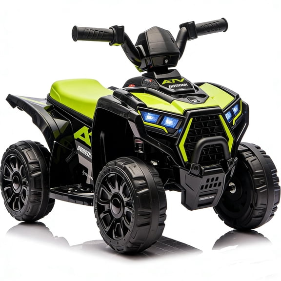 6V Ride on ATV Toys for Kids 3-5, Mini Battery Powered Motorized Quad for Kids with Anti-Slip Wheels, Toddler Car for Girls Boys, Green