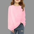 thumbnail image 2 of Posijego Kids Girls Oversized Sweatshirts Long Sleeve Crew Neck Solid Color Pullover Athletic Sweatshirt Tops, 2 of 6