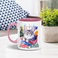 thumbnail image 2 of Watercolor Hello Winter Maine Coon Chill Christmas Welcome 11oz Accent Two-tone Mug Cat Lover Kitten Owner Gifts Coffee Tea Cup - 00016, 2 of 5