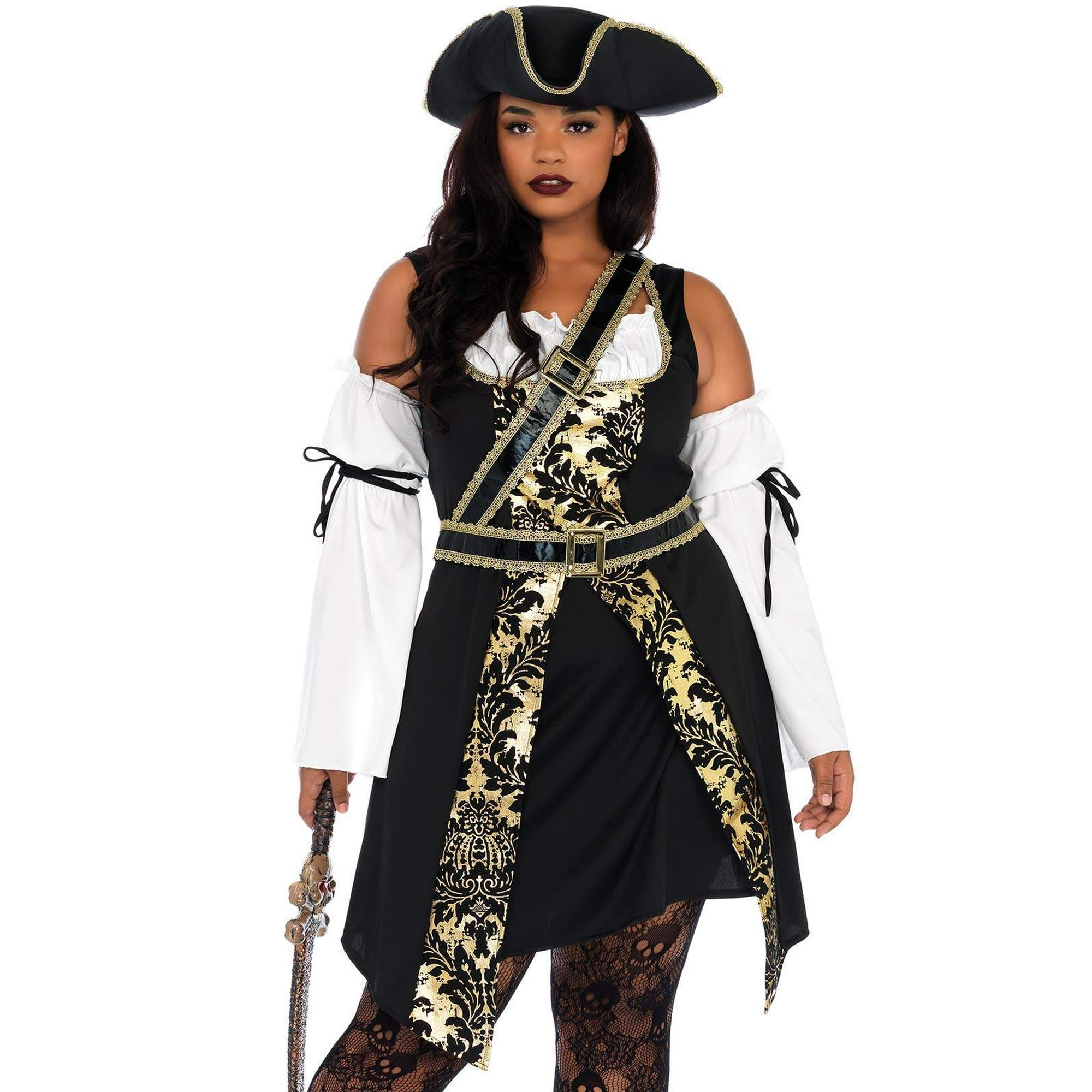 Leg Avenue Women s Black Sea Buccaneer Plus Size Costume Dress Pirate 1x 4x Walmart