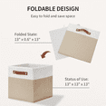 thumbnail image 6 of ENLOY Fabric Cube Storage Organizer Bins, 13x13 inch - 4 Pack Foldable Storage Cube Bins for Shelves, Large Capacity Storage Boxes with Leather Handle, 6 of 7