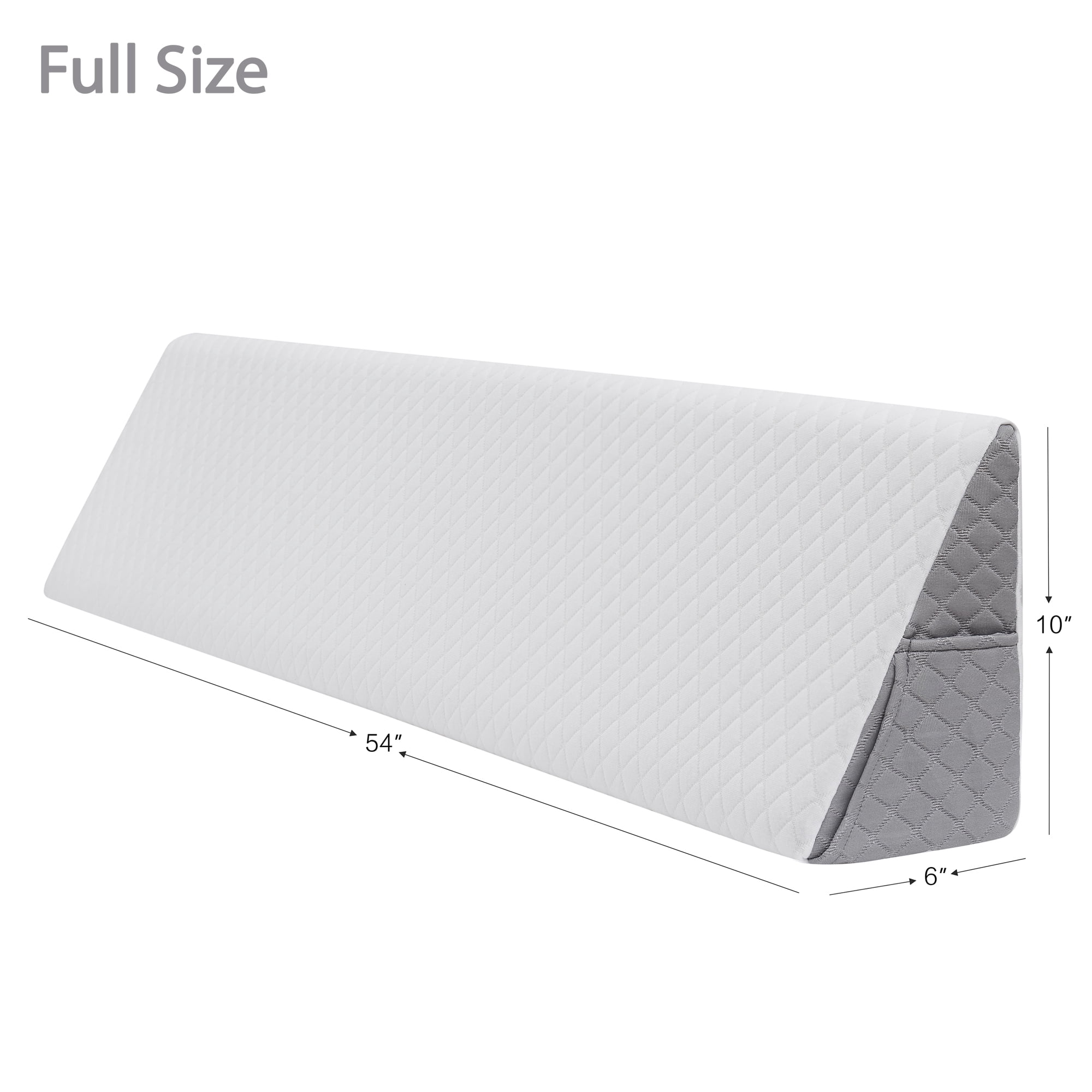 Bed Wedge Gap Filler, Modern Stylish Memory Foam Wedge Pillow Headboard Pillow - Full Size Bed