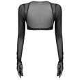 thumbnail image 3 of Camisetas transparentes con guantes abiertos en el pecho para mujer, camisetas de manga larga con hebilla frontal abierta, camisetas de malla para mujer, camisetas para discoteca, 3 of 5