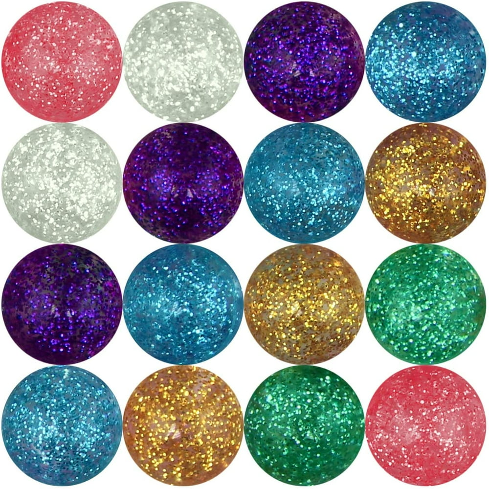 Bouncy Balls Rubber Balls for Kids Glitter Bounce Balls 25 Pcs