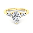 thumbnail image 2 of Katrina- Moissanite Pear Shape Lab Diamond Engagement Ring With Pear Sidestones, 2 of 4