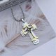 thumbnail image 4 of Titanium Steel Men's Necklace with Three-Layer Cross Pendant, Retro Religious Faith Jewelry, Gift, 4 of 5