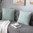 thumbnail image 2 of Ice Green Pillow Covers 16x16 Inch Set of 2 Rustic Farmhouse Chenille Decorative Throw Pillow Covers Square Cushion Case for Home Sofa Couch Decoration, 2 of 7