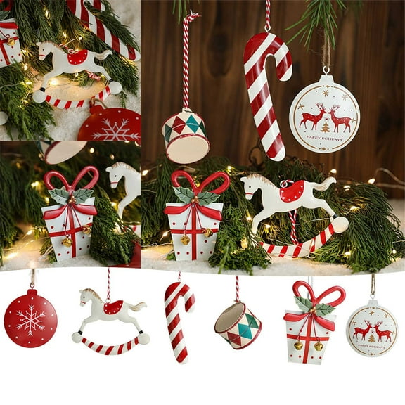 Danish Hand Painted Christmas Tree Ornament Border Festive Miniature Drum Hanging Holiday Atmosphere Hangs Easy To Use