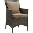 thumbnail image 2 of Modway Conduit 17" Rattan Patio Dining Armchair in Brown/Mocha (Set of 2), 2 of 3