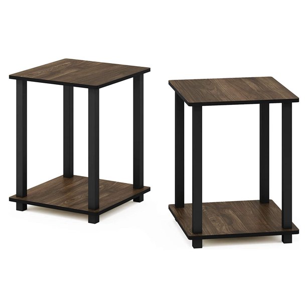 Furinno Simplistic End Table, Set of Two, Columbia Walnut