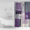 thumbnail image 2 of Purple Grey Shower Curtain, 36" x 72", Graffiti Art Abstract Mottled Color Block Modern Waterproof Bathroom Curtain Washable Shower Curtain Set with 12 Hooks, 2 of 6