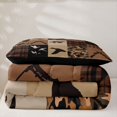 thumbnail image 5 of Manfei Patchwork Duck Camo Twin Comforter Sets, Mid Century Camouflage Bedding Set, Desert Tan, Black Reversible, 2 Pieces, 1 Comforter and 1 Pillowcase, 5 of 7