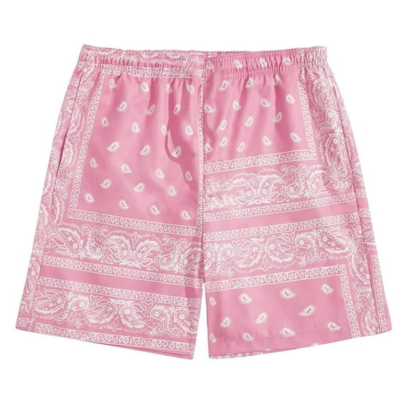 LIIPEE Girl Boy Casual Shorts Cartoon Figure Printed Elastic Waist Shorts With Pockets Boys Breathable Birthday Shorts,Pink,13-14 Years