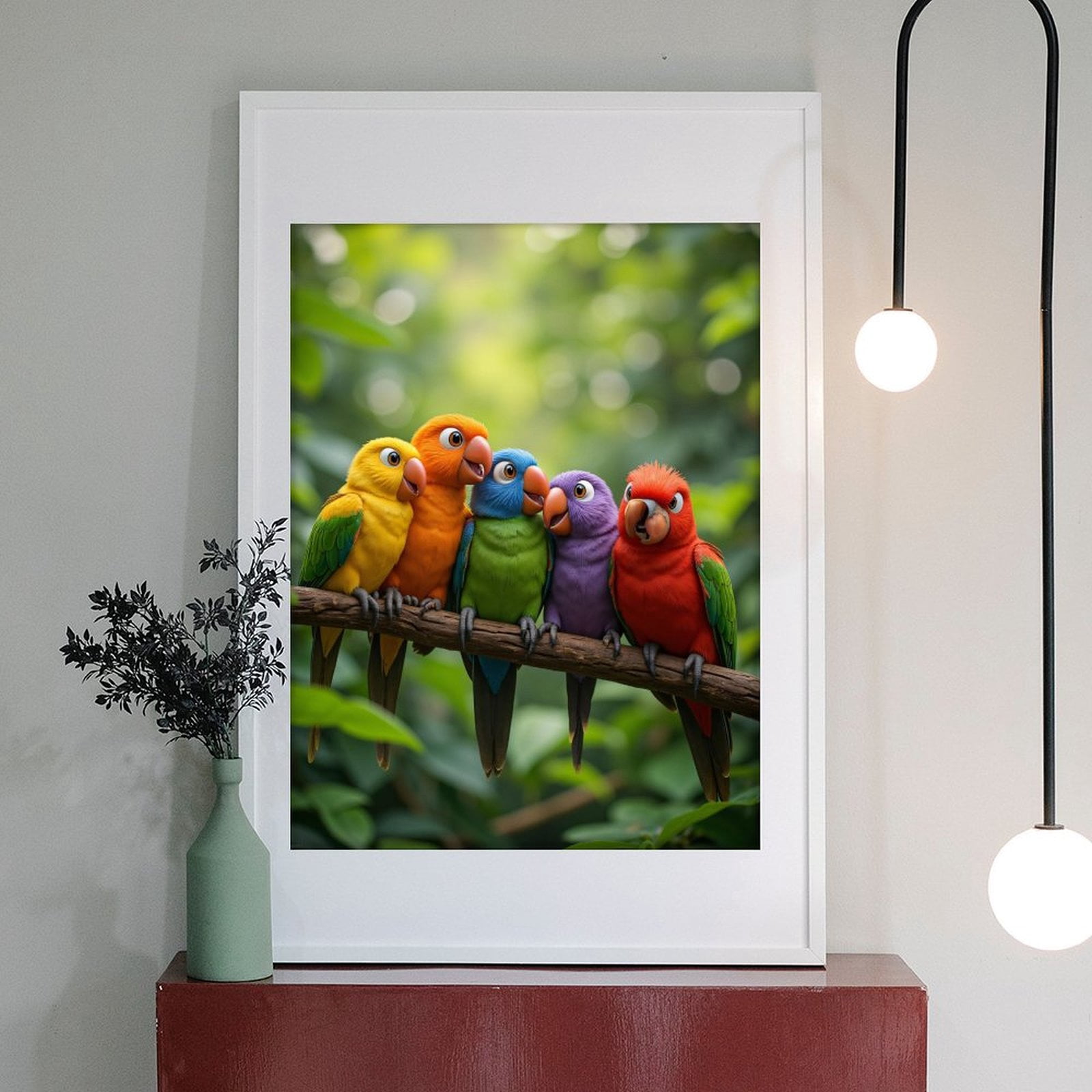 Diamond Art Kit for Adults, Colorful Birds Perched Together Diamond Painting for Adults Beginners, DIY Diamond Art Painting Kits, 5D Diamond Painting Crafts for Home Decor 12x16 Frameless