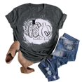thumbnail image 4 of PENGXIANG Femmes Automne Citrouille T-Shirts Drôle Manches Courtes Halloween Graphique Casual Partie Tees Tops, 4 of 6