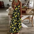 thumbnail image 3 of Maxi Dress Bright Fruit Print Dress Floral And Lemon Elegant Street Style Boho Beach Long Dresses Straps Custom Large Size 4XL, 3 of 7