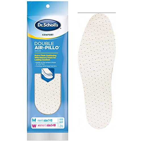 Dr. Schollâ€™s Comfort Double Air-Pillo Insoles, Menâ€™s Size 7-13, Womenâ€™s Size 5-10 , 1 Pair