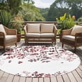 thumbnail image 5 of Leaves 6ft Round Rugs, Pink Brown Summer Botanical Washable Non-Slip Area Rugs for Living Room Bedroom Kitchen, Soft Low Pile Dining Room Kicthen Circle Carpet, Indoor Floor Rug Farmhouse, 5 of 9