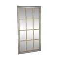 thumbnail image 5 of DecMode 35" x 67" Brown Window Pane Inspired Wall Mirror, 5 of 8