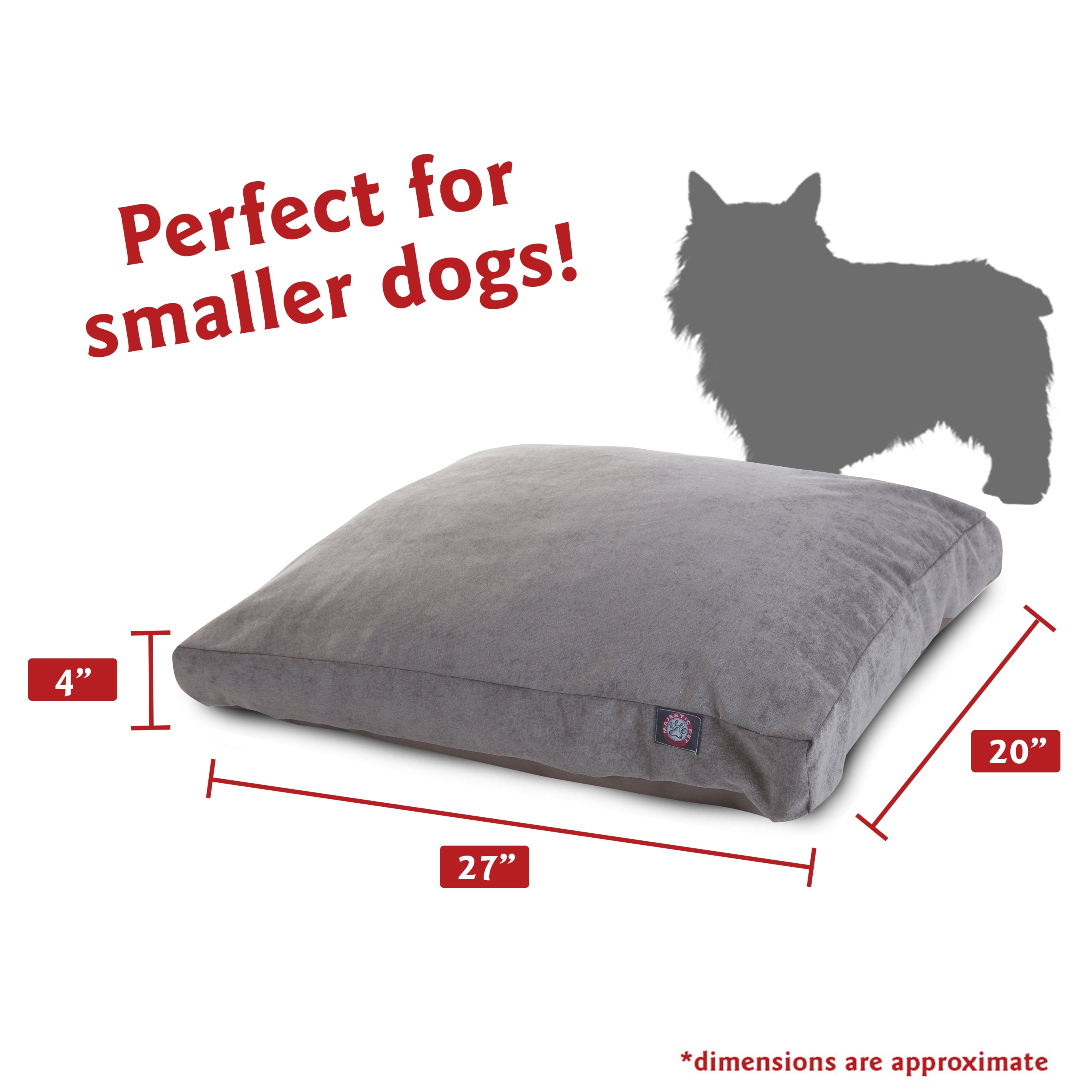 Majestic Pet | Villa Velvet Rectangle Pet Bed For Dogs, Removable Cover, Vintage, Small