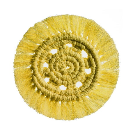 

Atralife Coaster Cotton Woven Cup Pad with Tassels Handmade Coffee Cup Mat