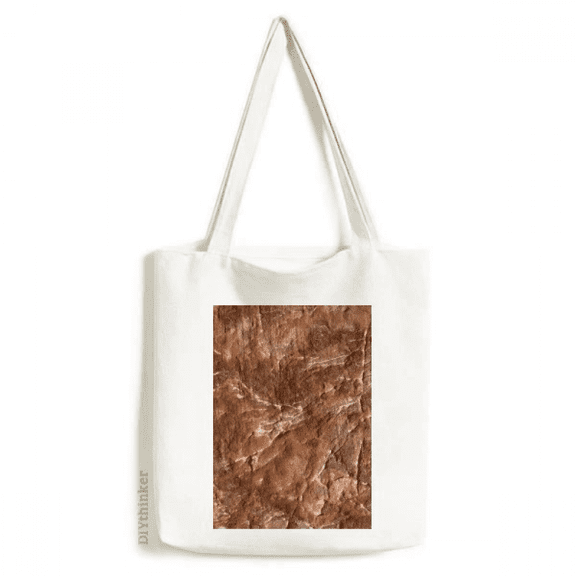 Brown Rock Rough Surface Pattern Tote Canvas Bag Shopping Satchel Casual Handbag
