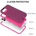 thumbnail image 3 of Case for iPhone 11 Pro, Rugged Durable Defender Heavy Duty 3 in 1 Shockproof Bumper Full Body Protective Cover Phone Case for iPhone 11Pro 5.8'' Display (Wine), 3 of 8
