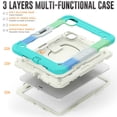 thumbnail image 6 of for iPad Pro 11 Inch 5th Gen 2024 Kids Case Heavy Duty Rugged Shockproof Silicone Hybrid Protective Case Cover Stand + Pencil Holder + Screen Protector for iPad Pro 11 2024 - Colorful Blue, 6 of 8