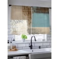 thumbnail image 5 of Sheer Curtains 45 Inch Length 2 Panels Set for Kitchen, Abstract Blue Semi Sheer Curtains for Windows, Brown Vintage Oil Painting Mottled Texture Voile Window Treatments Rod Pocket Curtain, 5 of 7