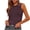 Brown, variant on Asxite Tank Tops for Women Sleeveless Trendy Striped Print Round Neck Pleated Slim Casual Blouse