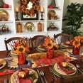 thumbnail image 3 of Forest Fall Raccoon Table Runner-Cotton Linen- 72 Inch Holiday Dresser Scarves, Autumn Bird Maple Trees Maple Leaves Tablerunner for Kitchen Coffee/Dining Bedroom Living Room Dinner Scarf Décor 18x72, 3 of 7