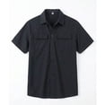 thumbnail image 5 of VBTAPA Men's Cargo Shirt Relaxed Fit Short Sleeve Button Down Shirts Summer Casual Work Shirt Lightweight Untucked Dress Shirts with Pockets Black L, 5 of 7