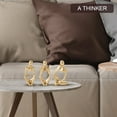 thumbnail image 2 of Relax love Thinker Statue Set Nordic 3Pcs Resin Thinker Figurine Handmade Thinker Ornament Modern Crafts Art for Office Home Desktop Decoration,Gold, 2 of 8
