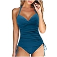 thumbnail image 2 of Mujer Cómodo Sólido Con Almohadilla En El Pecho Sin Aros Bikini Dos Hombros Divididos Traje De Baño OAVQHLG3B Store lin121212, 2 of 4