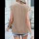 thumbnail image 5 of Blusas de Mujer con Mangas , Texturizadas, Elegantes e Informales, con Cuello en V, para el Trabajo y el Verano. Caqui Oscuro L, 5 of 8