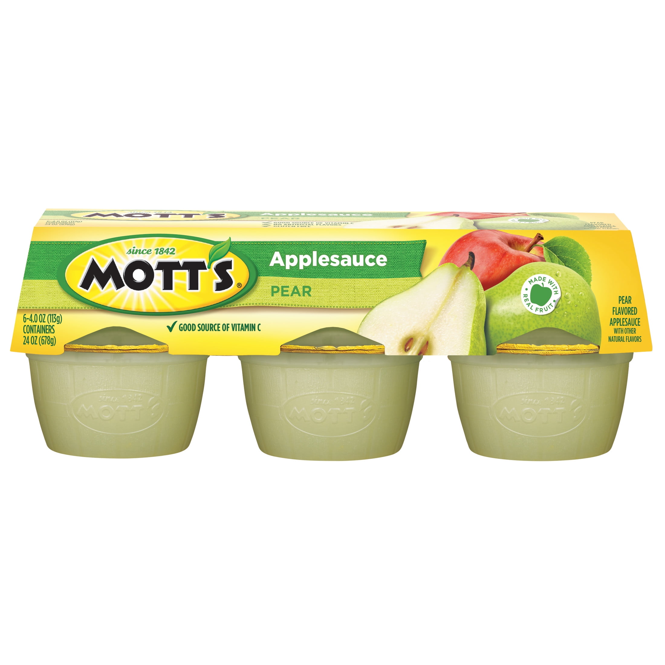 Mott's Pear Applesauce, 4 Ounce Cups, 6 Count
