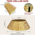 thumbnail image 2 of Foraging dimple Christmas Tree Collar, Sequin Christmas Tree Skirt, Foldable Christmas Tree Ring, Xmas Tree Stand Base Cover for Christmas Tree Decoration, Bright Gold, 2 of 14