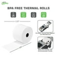 thumbnail image 3 of [5 Pack] EcoQuality Thermal Cash Register Rolls 2-1/4 in x 50 ft.- Easy to Replace Thermal Rolls (57MM x 50FT), 3 of 7