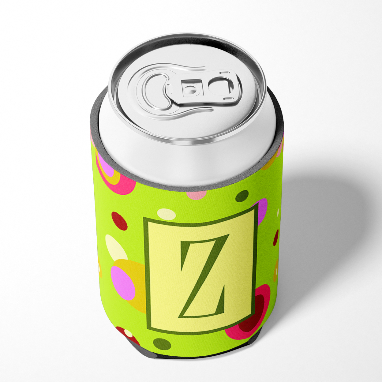 Letter Z Initial Monogram - Green Can or Bottle Beverage Insulator Hugger