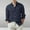 Navy, variant on Gspmoly Tshirts Shirts for Men, Men'S Cotton and Linen Solid Color Fashion Long-Sleeved Lapel Top/Shirt Summer Tops up to 70% Off