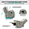 thumbnail image 4 of Home Theater 360 Swivel Rocking Recliner Glider Rocker Chair Nursery Backrest Footrest Fabric Armchair Sofa for Living Room Entertainment Sage, 4 of 9