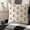 thumbnail image 3 of Halloween Pumpkin Ghost Pillow Covers 18x18 Set of 2, White Soft Plush Faux Fur Farmhouse Throw Cushion Cases for Holiday Home Decorations, 3 of 7