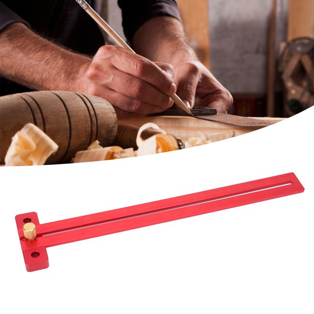 Regla en T de aleación de aluminio trazador profesional herramienta de medición manual para carpintería regla de orificio de 370 mm para perforación de muebles longitud de ANGGREK Otros