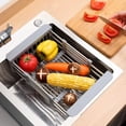 thumbnail image 6 of 2026 Extend Kitchen Sink Drain Basket with Adjustable Boom, Retractable Stainless Steel Sink Rack, Multifuncion Sink Drying Rack, Dish Drying Rack for Vegetables Fruits Dishes, Dish Rack Over Sink, B, 6 of 6