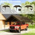 thumbnail image 3 of Kimunuk Canopy Replacement Cover, 12' x 20' Outdoor Portable Carport Replacement Canopy with Ball Bungees for Car Garage Shelter Tent Party Tent, Chocolate ,Frame is Not Included, 3 of 6