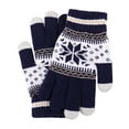thumbnail image 3 of Skpblutn Glove Snowflake Printing , Creative And Able Mobile Phone With Screen , Thick And Adult Men'S And Women'S Knitted Warm Gloves Navy One Size, 3 of 9