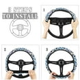 thumbnail image 4 of Renewold Universal Steering Wheel Cover, Soft Breathable 15 Inch Car Steering Wheel Cover Auto Accessories Fit for Most Vehicles, Leopard Print Blue Purple, 4 of 7
