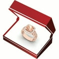 thumbnail image 3 of Dazzlingrock Collection 14K Round Morganite & White Diamond Ladies Swirl Bridal Halo Engagement Ring, Rose Gold, Size 8.5, 3 of 3